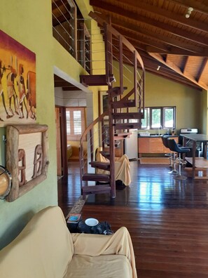 TV, fireplace, DVD player, table football - The treehouse cabin  (Saint Philip)