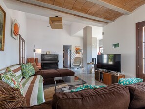 TV, fireplace, stereo