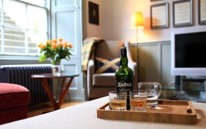 TV, DVD player, books, video library