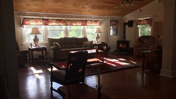 Smart TV, caminetto, lettore DVD, videoteca