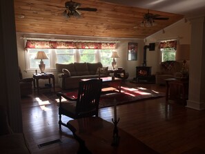 Smart TV, caminetto, lettore DVD, videoteca