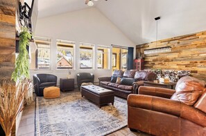 Smart TV, fireplace, DVD player, video library