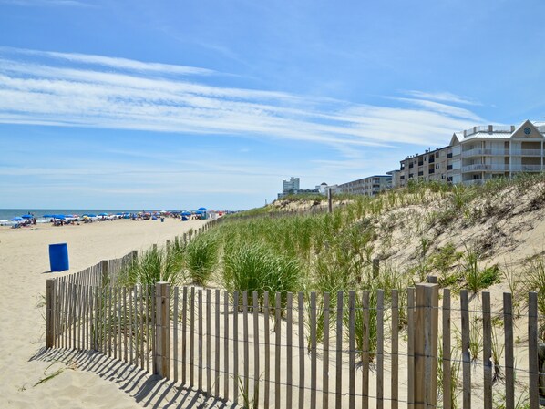 Beach nearby, sun-loungers