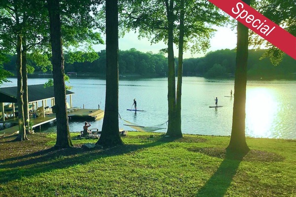 Large, wide cove with plenty of room for playing - or watching from the firepit!