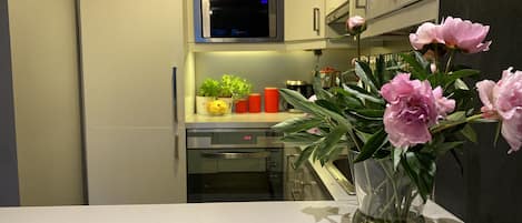 Apartamento | Zona de estar | Una televisión de pantalla plana, un reproductor de DVD