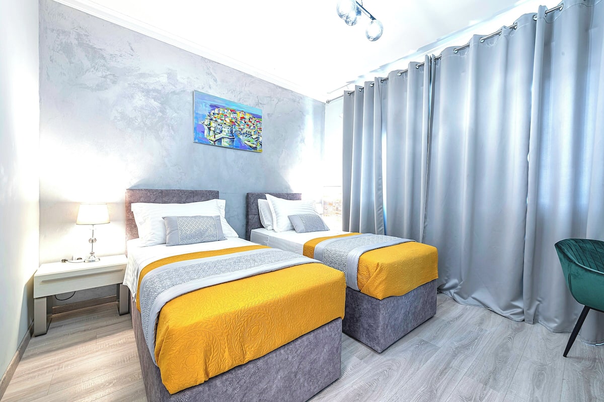 Chambre avec lits jumeaux | 1 chambre, literie de qualité supérieure, bureau, Wi-Fi gratuit