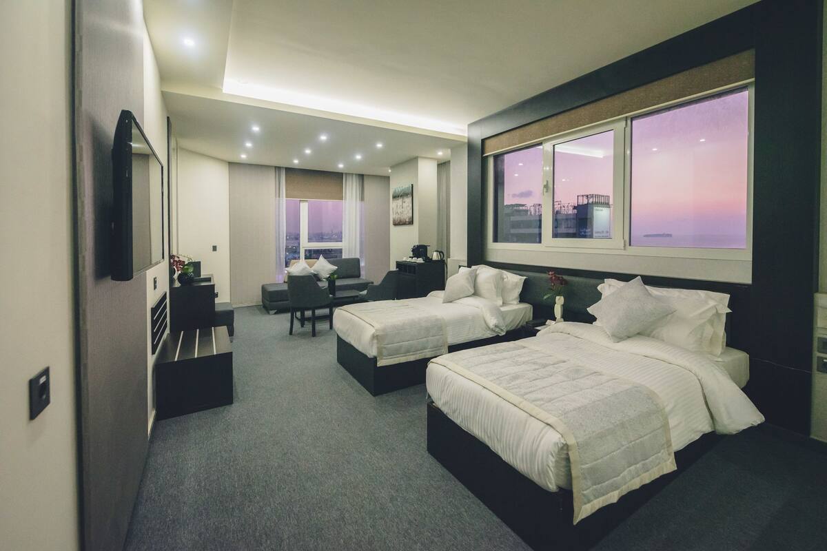 华丽套房, 海景 | 埃及棉床单、高档床上用品、羽绒被、加厚床垫