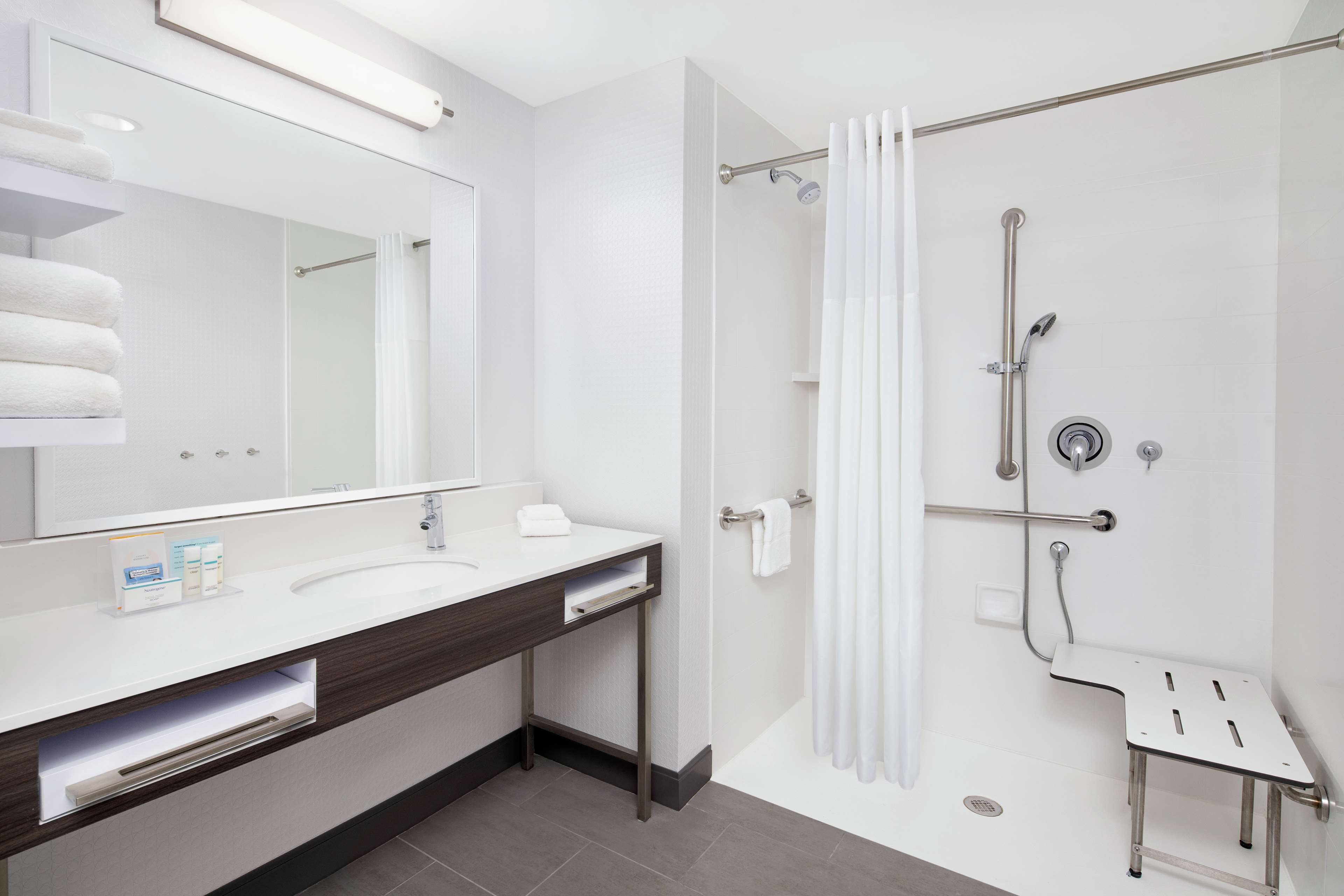 room, 1 king bed, accessible (mobility & hearing, roll-in shower) | bathroom shower