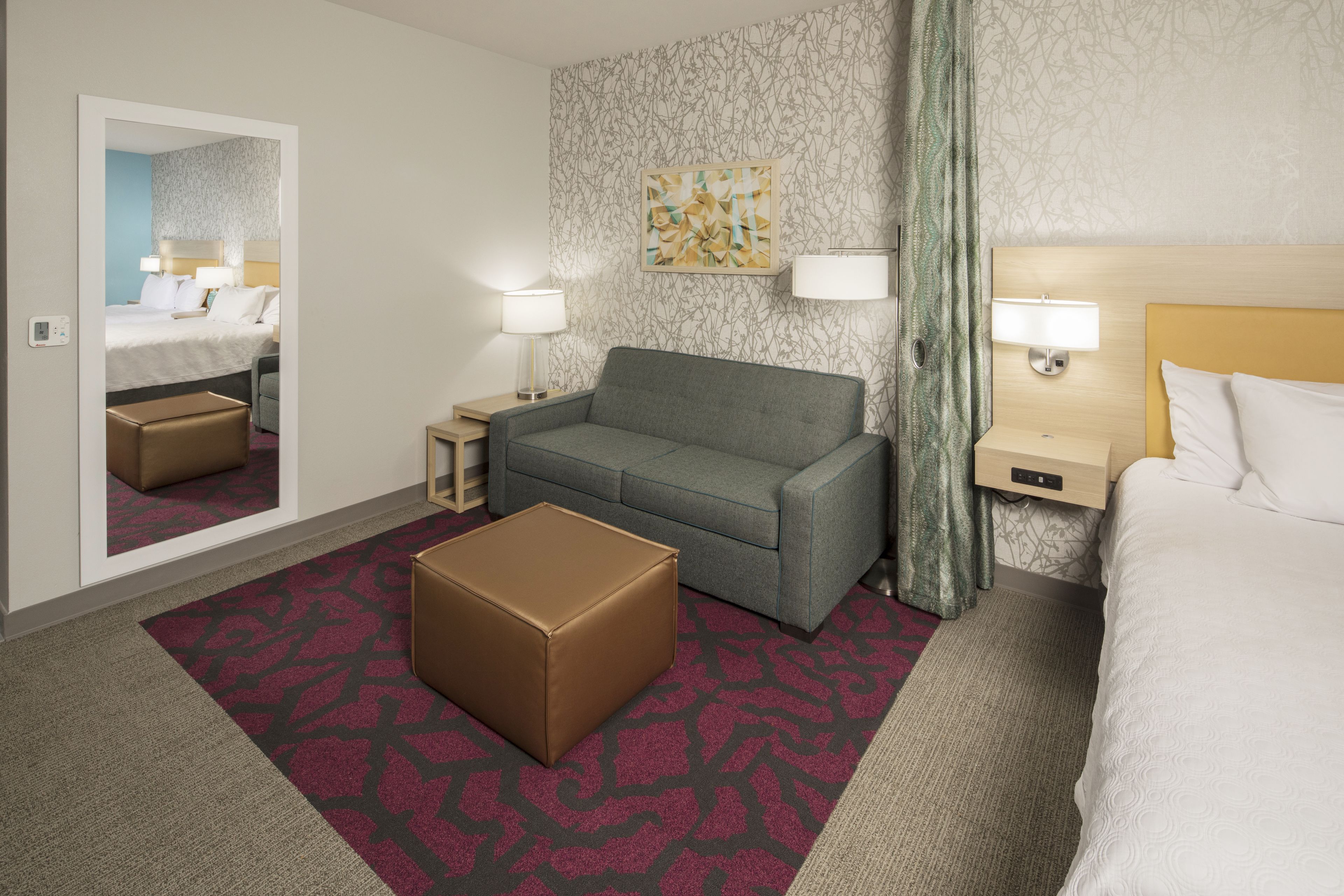 desk, blackout curtains, iron/ironing board, cots/infant beds