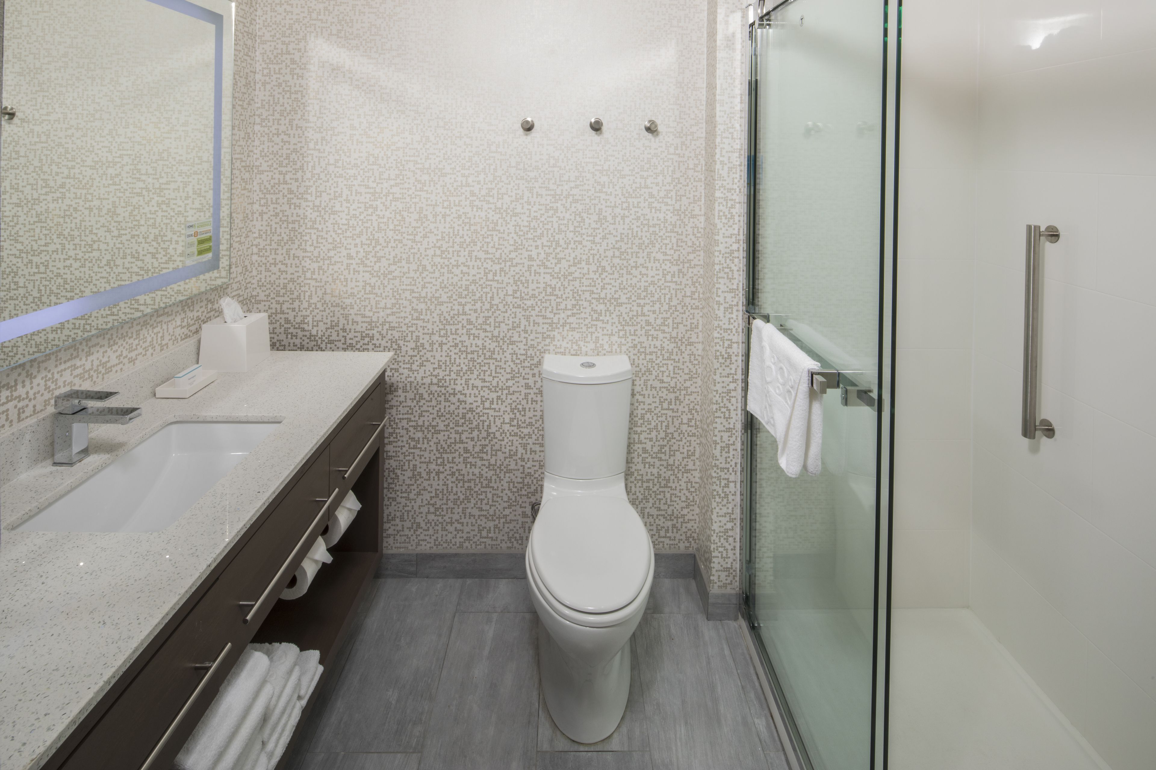 free toiletries, hair dryer, towels