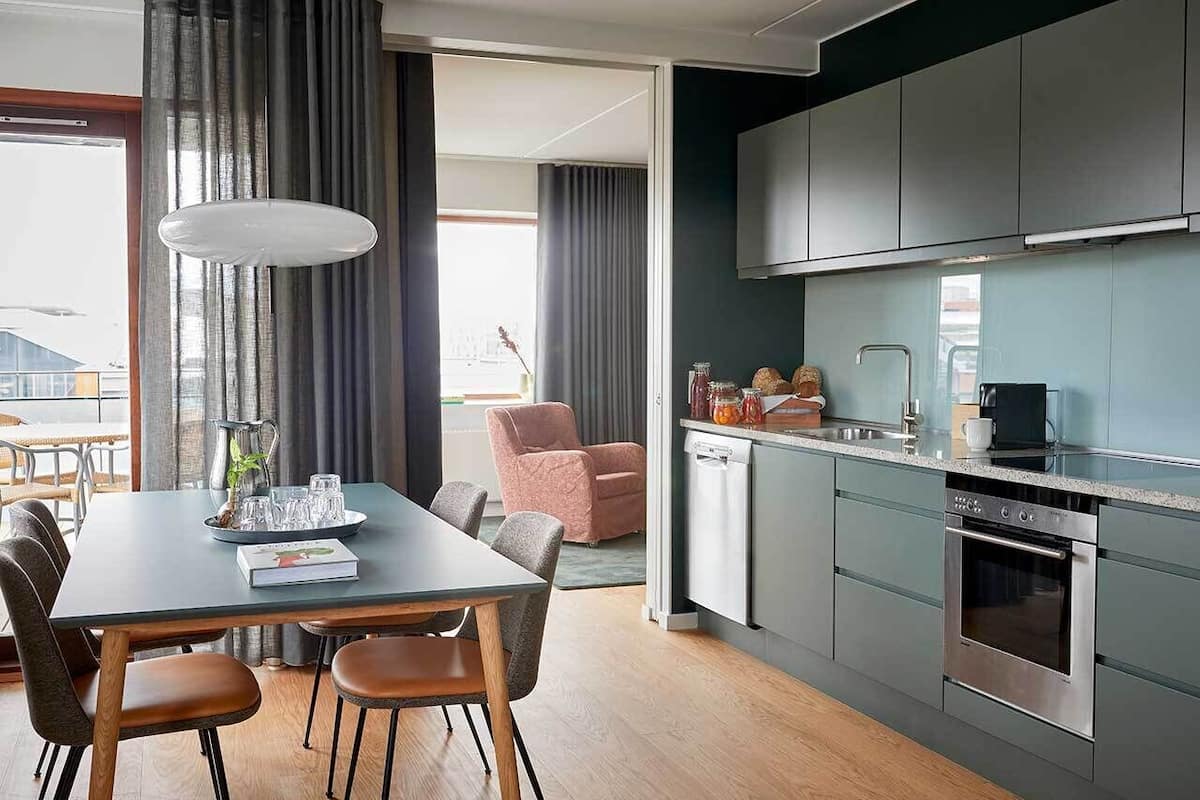 deluxe one bedroom apartment 77 m2 | private kitchen | fridge, oven, stovetop, dishwasher