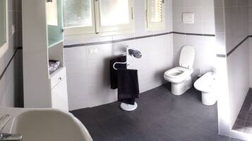 Free toiletries, slippers, bidet, towels