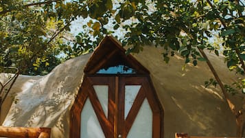 Exclusive Cabin, Jetted Tub, Garden View | Terrace/patio