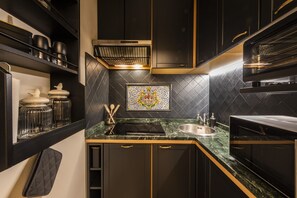 Apartment, 1 Schlafzimmer | Eigene Küche | Kühlschrank, Mikrowelle, Kochgeschirr/Geschirr/Besteck