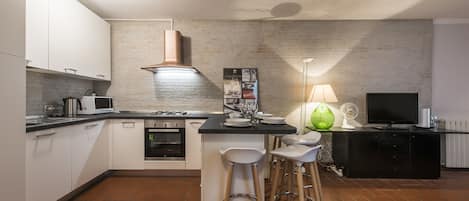 Appartamento, 1 camera da letto | Cucina privata | Frigorifero, microonde, forno, piano cottura