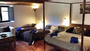 Quadruple Room, Private Bathroom, Garden View | Soundproofing, free cribs/infant beds, free WiFi, bed sheets