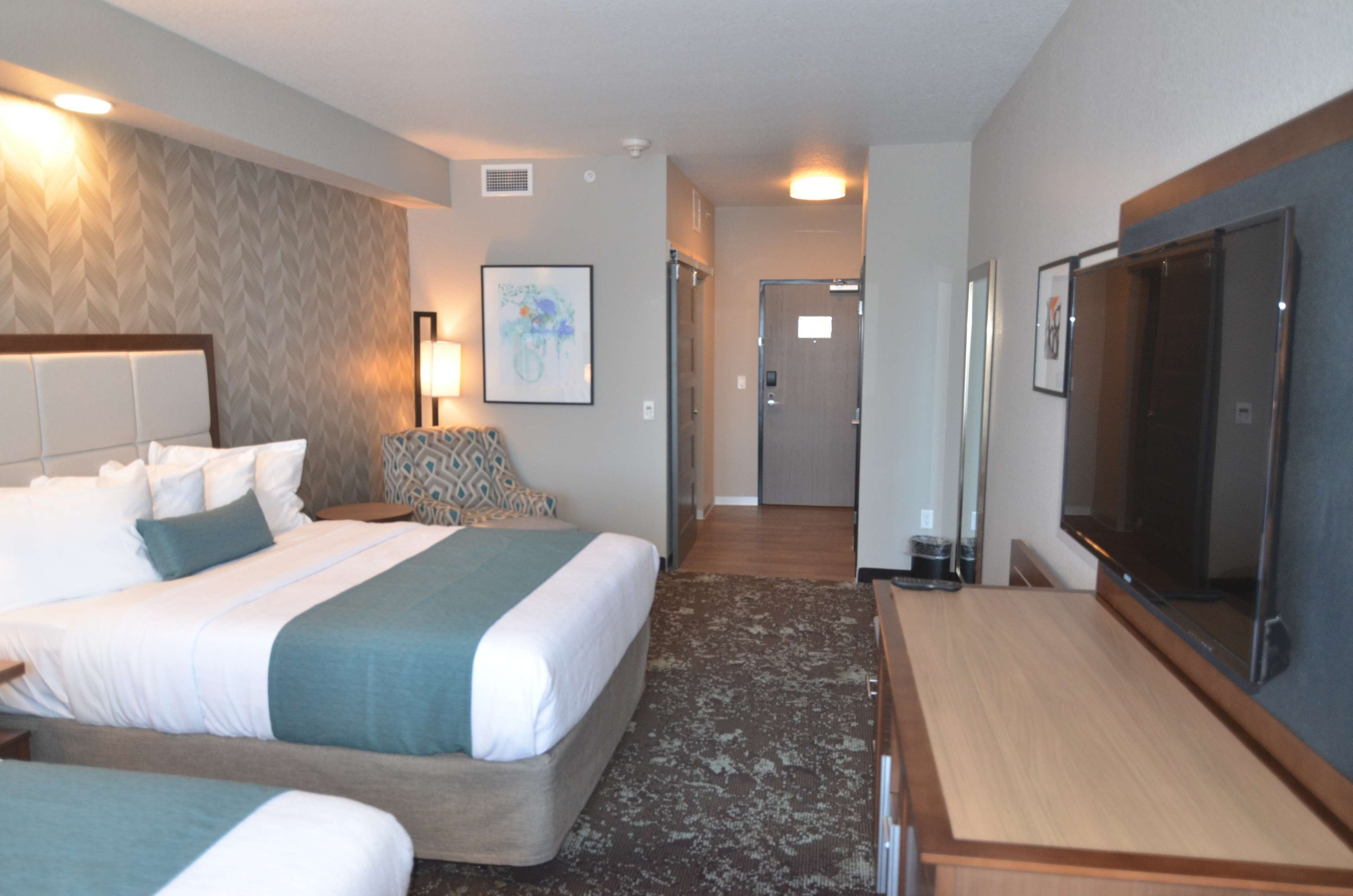 standard room, 2 queen beds, accessible, refrigerator & microwave | pillow-top beds, desk, blackout curtains, iron/ironing board