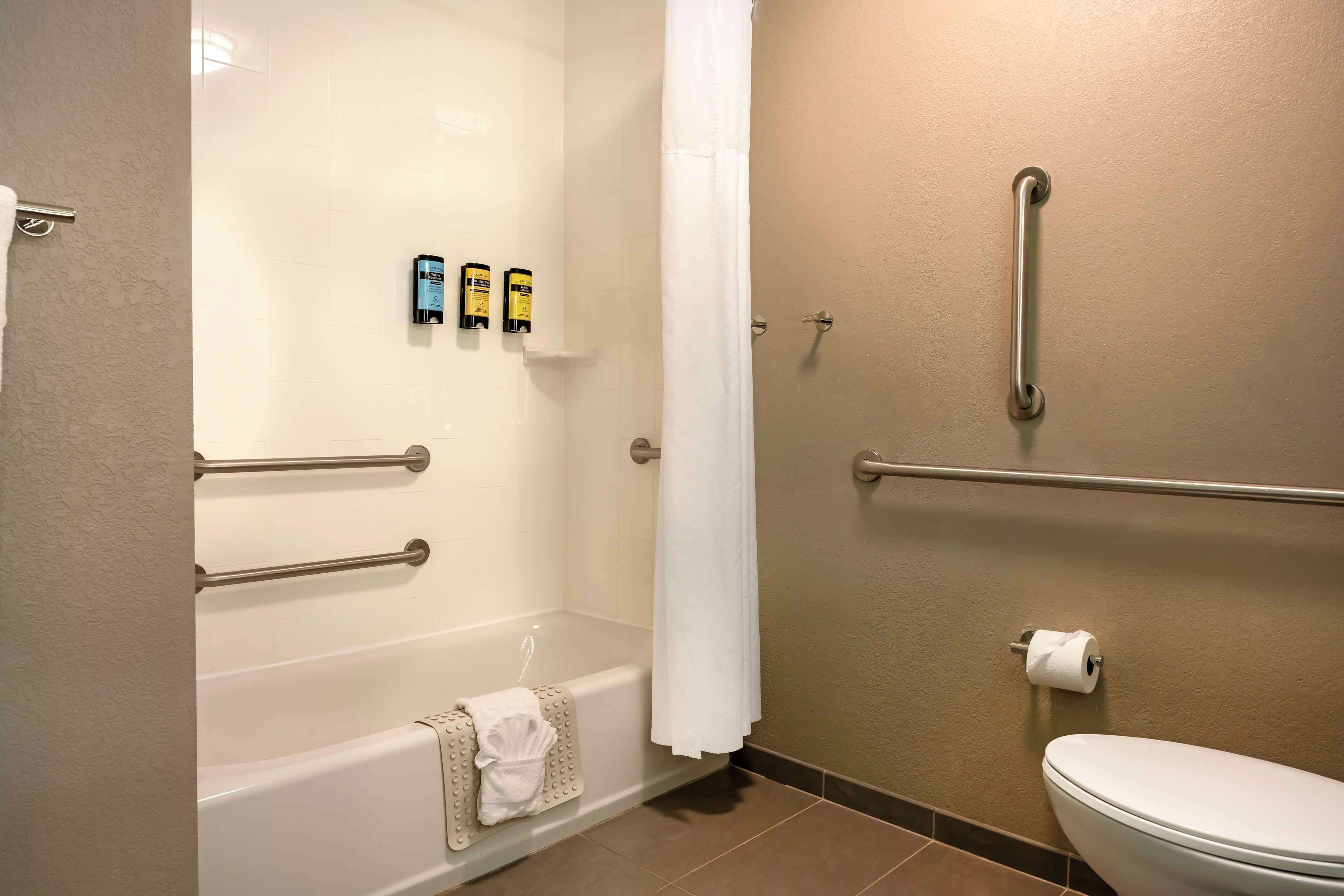 standard room, 2 queen beds, accessible, bathtub | bathroom | free toiletries, hair dryer, towels, soap
