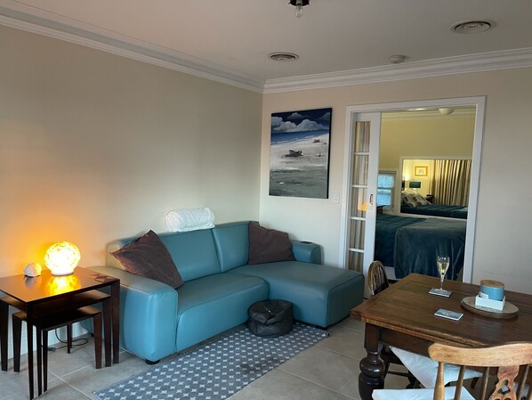 Smart TV, DVD player, books, video library