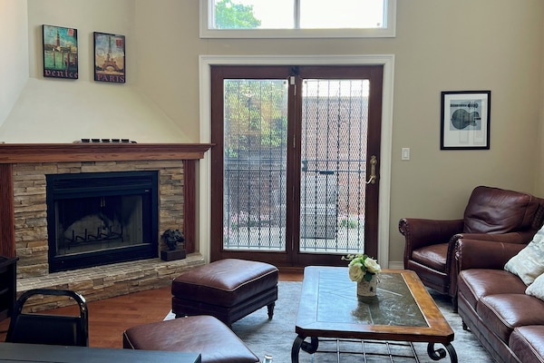 Feel at home with a large comfortable couch.