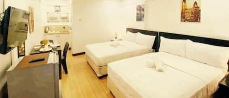 Desk, rollaway beds, free WiFi, bed sheets