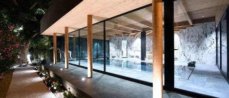 Indoor pool, a heated pool