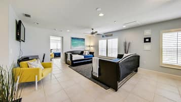 TV, video games, books, offices