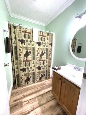 Hair dryer, towels