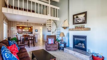 TV, fireplace, DVD player