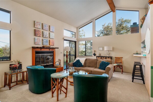 TV, fireplace, DVD player