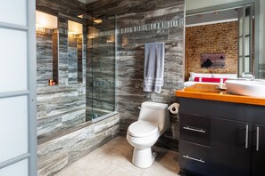 Regadera, amenidades de baño ecológicas, secadora de cabello, toallas 