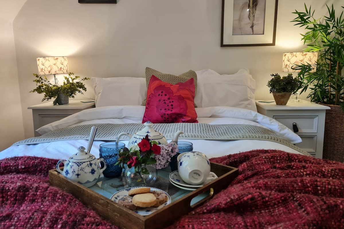 Habitación doble | Tabla de planchar con plancha, wifi gratis y ropa de cama