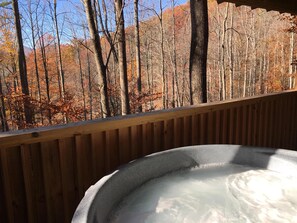 Outdoor spa tub - “Lovey Dovey: Your Romantic Asheville Cabin Escape” (Asheville)