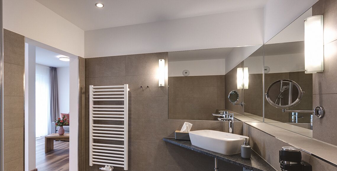 comfort double room | bathroom | hair dryer, towels