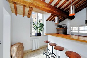 House, 2 Double Beds, City View (Pantheon Luxury Terrace Attic) | Private kitchen | Full-size fridge, oven, stovetop, dishwasher