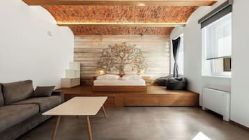 Design-Apartment, 1 Schlafzimmer, Nichtraucher | Bügeleisen/Bügelbrett, kostenloses WLAN, Bettwäsche