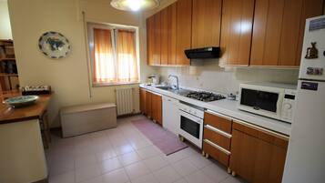 Apartment, 3 Bedrooms | Private kitchen | Fridge, microwave, oven, stovetop