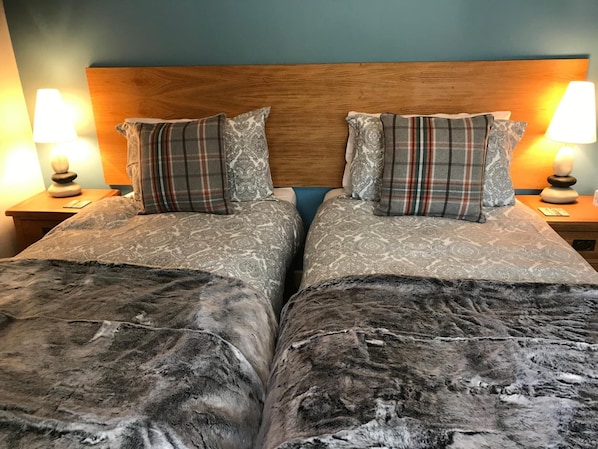 Hypo-allergenic bedding, in-room safe, individually decorated
