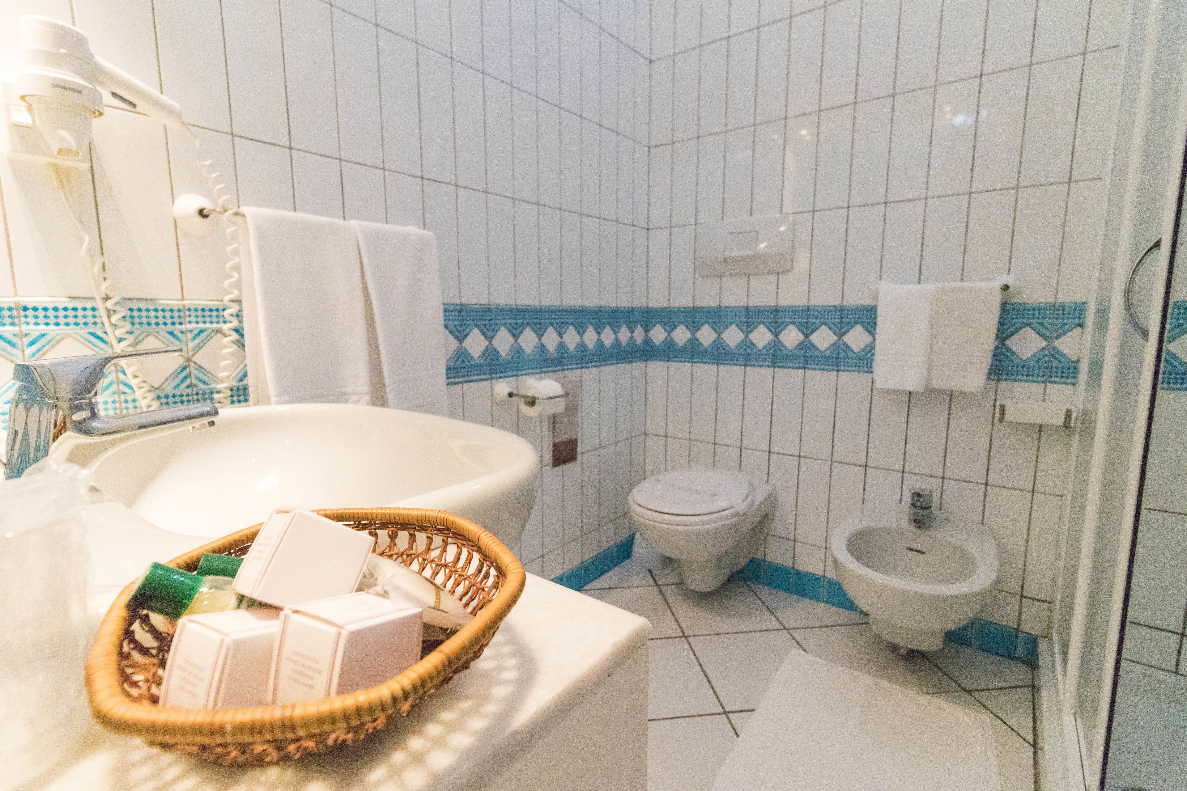 double or twin room | bathroom | shower, hair dryer, dressing gowns, bidet