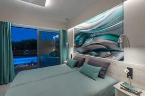 Deluxe Villa, 3 Bedrooms, Private Pool, Pool View (Celosia) | Egyptian cotton sheets, premium bedding, Select Comfort beds