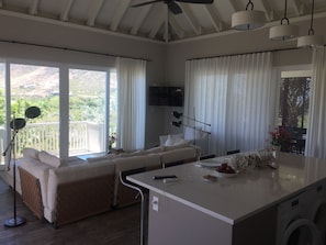 Family Villa, 2 Bedrooms, 2 Bathrooms, Ocean View | Living area | Flat-screen TV - 2 Bedroom Bungalow-Style Villa (Basseterre)
