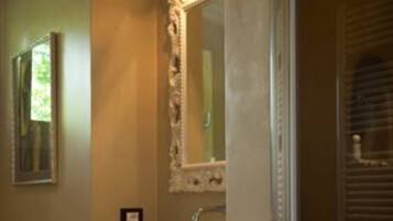 Shower, free toiletries, hair dryer, bidet