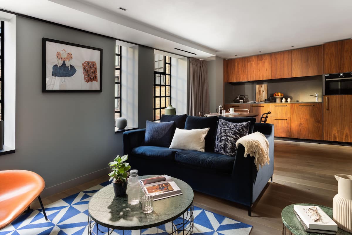 Appartement, 2 slaapkamers | Privékeuken | Een koelkast/vriezer, een magnetron, een oven, een kookplaat