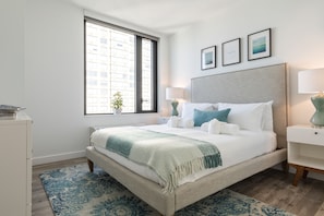 Executive Apartment, 2 Bedrooms, City View | 2 bedrooms, blackout drapes, soundproofing, iron/ironing board - Deedee's Sky Rise Apartments - Newport 2 (Jersey City)