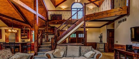 TV, fireplace, table football, stereo