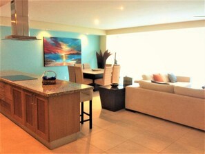 Comfort Condo, Kitchen, Ocean View | Living area | Flat-screen TV - Peninsula 2 - 17C (Puerto Vallarta)
