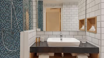 Free toiletries, hair dryer, towels