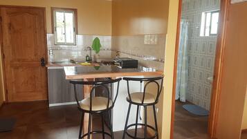 Family Cabin, 2 Bedrooms, Private Bathroom | Private kitchen | Fridge, microwave, stovetop, coffee/tea maker
