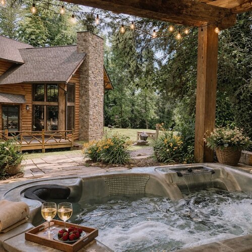 Relax at This Spacious Cabin Retreat • Hot Tub • Fireplace • Firepit