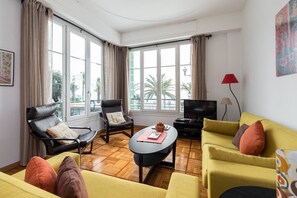 TV, DVD player, books - WATERFRONT PANORAMIC Seaview 2bd/2bath Apt on Promenade Des Anglais by Negresco  (Nice)